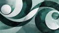 Teal and white swirls are overlapping on a textured background, creating a modern abstract design. The image evokes Royalty Free Stock Photo