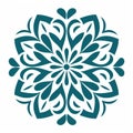 Teal Wilka Snowflake Pattern: Symmetric Compositions And Stencil Art