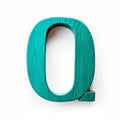 Teal Wood Letter Q On White Background
