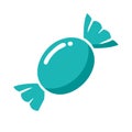 Teal Wrapped Candy Icon Symbol Simple Vector Illustration Royalty Free Stock Photo
