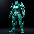 Tealblue Robot Concept Art: Dark Turquoise Design With Superhero Vibes