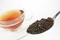 Tealeafs on a spoon Royalty Free Stock Photo