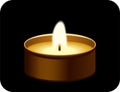 Tealight candle. Vector illustration.