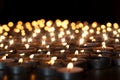 Tealight candles. Beautiful Christmas celebration, religious or Royalty Free Stock Photo