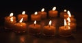 Tealight candles in a shape of a heart Royalty Free Stock Photo