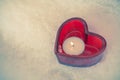 Tealight with heart Royalty Free Stock Photo