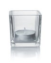 Tealight in square clear glass holder