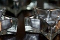 Tealights on the table and candles Royalty Free Stock Photo