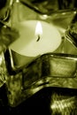 Tealights on the table and candles Royalty Free Stock Photo