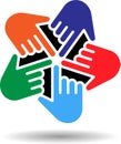 Teamwork hands logo