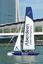 Team Aberdeen Singapore practising at Extreme Sailing Series Singapore 2013