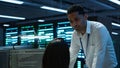 Team of admins in data center ensuring system can handle networking tasks Royalty Free Stock Photo