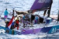 Team Akzonobel in race after leave the port of Alicante. Royalty Free Stock Photo