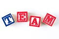 Team - Alphabet Baby Blocks on white Royalty Free Stock Photo