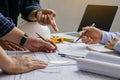Team of architects and engineer Planning Design Draw Teamwork Concept Royalty Free Stock Photo