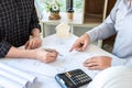 Team of architects or engineering consulting and analyzing working on objects tools and construction drawings inspection, Royalty Free Stock Photo