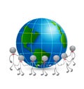 Teamwork around world logo Royalty Free Stock Photo