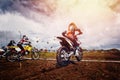 Motorcross stunts bike. Royalty Free Stock Photo