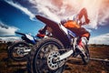 Motorcross stunts bike. Royalty Free Stock Photo