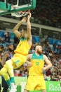 Team Australia in action during group A basketball match of the Rio 2016 Olympic Games against team USA