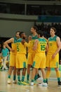 Team Australia in action during group A basketball match of the Rio 2016 Olympic Games against team USA