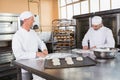 Team of bakers preparing dough Royalty Free Stock Photo