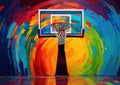 Basketball competition recreation sports goal ball board background hoop game play court basket net Royalty Free Stock Photo