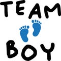 Team boy blue color gender reveal text image with svg vector template