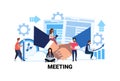 Team brainstorming business meeting concept business people hand shake partnership successful agreement office teamwork