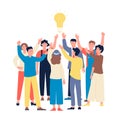 Team brainstorming. Developers group, workshop or success project search. Idea management and research. Business crowd
