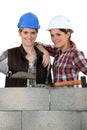 Team of bricklayers Royalty Free Stock Photo