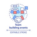 Team building event concept icon. Corporate collaboration activities idea thin line illustration. Teamwork and Royalty Free Stock Photo