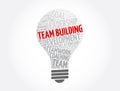 Team building light bulb word cloud collage, business concept background Royalty Free Stock Photo