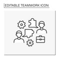 Team building line icon