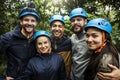 Team building outdoor in the forest Royalty Free Stock Photo