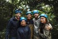 Team building outdoor in the forest Royalty Free Stock Photo