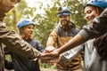 Team building outdoor in the forest Royalty Free Stock Photo