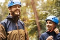 Team building outdoor in the forest Royalty Free Stock Photo