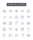 Team building line icons collection. Bonding exercises, Group activities, Collaborative events, Partnership development Royalty Free Stock Photo