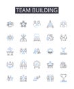 Team building line icons collection. Bonding exercises, Group activities, Collaborative events, Partnership development Royalty Free Stock Photo