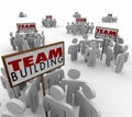 Team Building People Gathered Around Signs Meeting Teamwork Lear Royalty Free Stock Photo