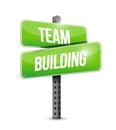 Team building road sign illustration design Royalty Free Stock Photo