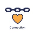 Team Building, Teamwork, and Connectivity Icon Set with the Hear