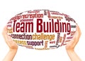 Team building word cloud hand sphere concept