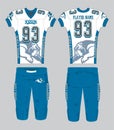 Team Bulldogs blue white football jersey and pant