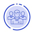 Team, Business, Ceo, Executive, Leader, Leadership, Person Blue Dotted Line Line Icon