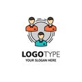 Team, Business, Communication, Hierarchy, People, Social, Structure Business Logo Template. Flat Color Royalty Free Stock Photo