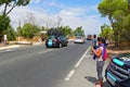 Team Sky Car La Vuelta EspaÃÂ±a Royalty Free Stock Photo