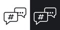 Team chat or corporate messenger icon. Simple two-tone vector illustration on black and white background