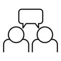 Team chat icon outline vector. Business trust